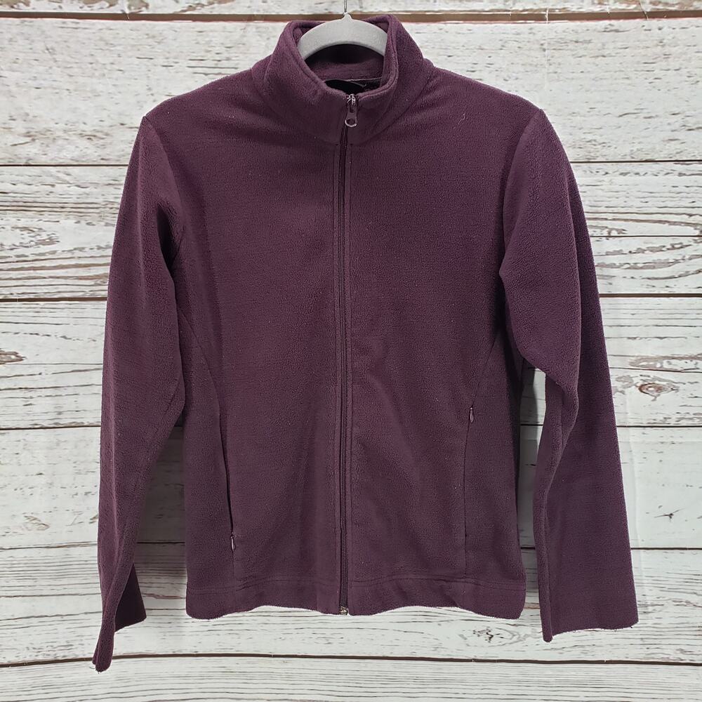 Global Culture Women's Plum Polar Fleece Full Zip Jacket Size Small